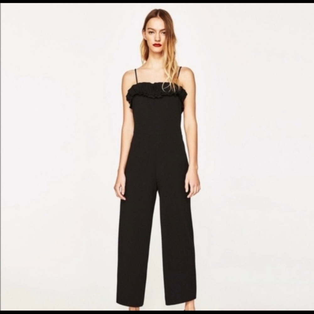 Zara black jumpsuit with straps